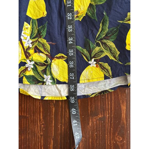 Hanpce’irs Fit and Flare Tradwife Style Dress L Navy w/ Lemons Spring Summer Fun - Picture 13 of 14